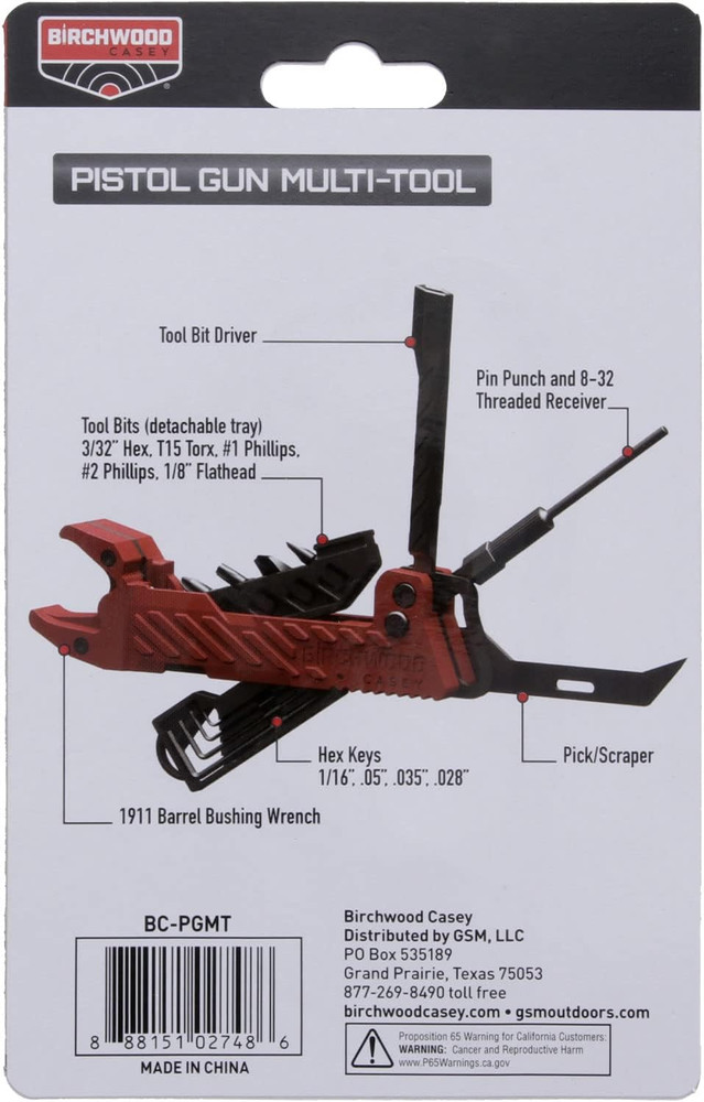 Pistol Gun Multi-Tool Kit| Durable Versatile Compact Gunsmithing Tool Set | 1911