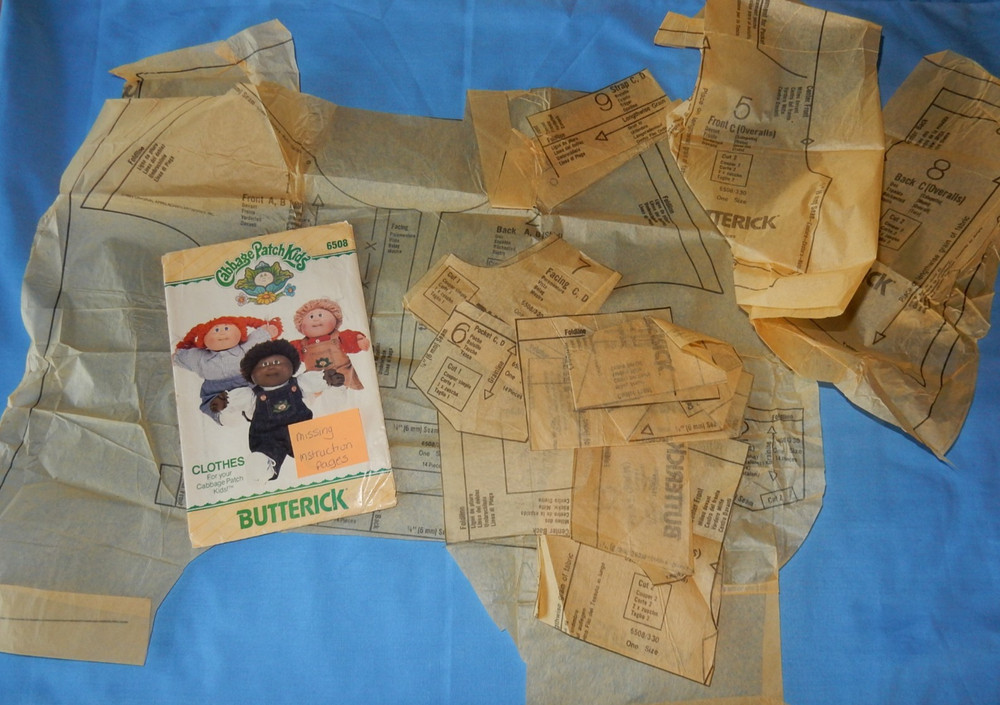 Vintage Cabbage Patch Clothes Butterick Patterns Preemie & 16" Doll PLEASE READ
