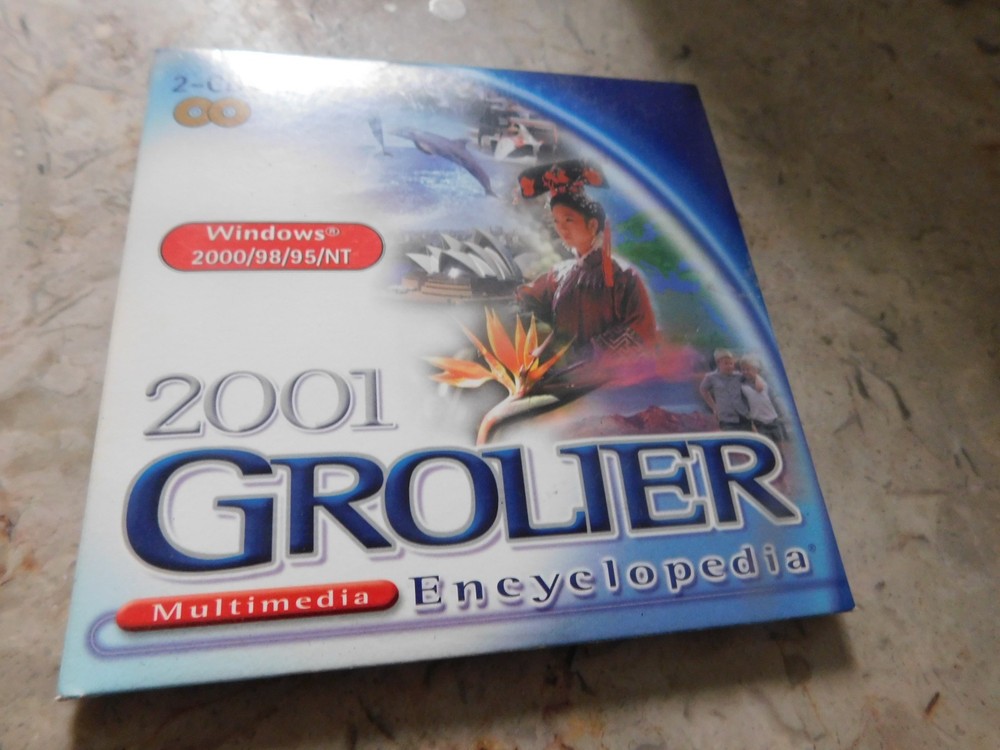 2001 Grolier Encyclopedia PC Software 2 CD