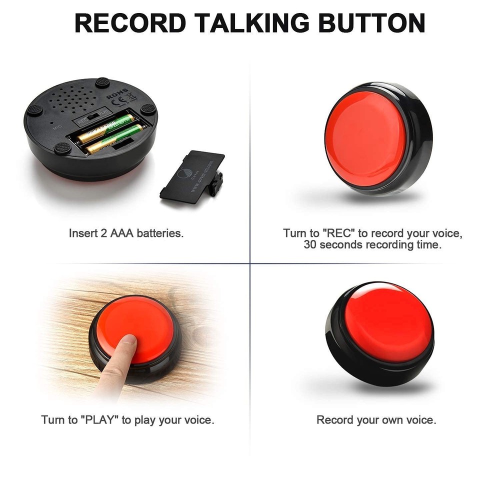 Recordable Button Voice Recording Button Dog Buttons for Communication Game B...