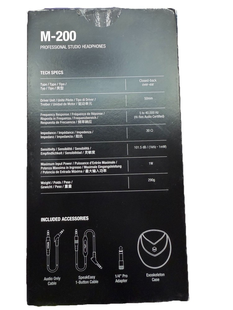 V-Moda M-200 Professional Studio Headphone Matte Black