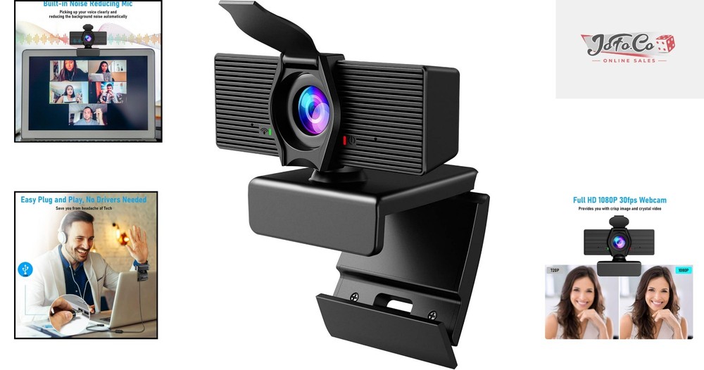 Plug & Play Web Camera with Auto Low Light Correction – Ideal for Video Calls