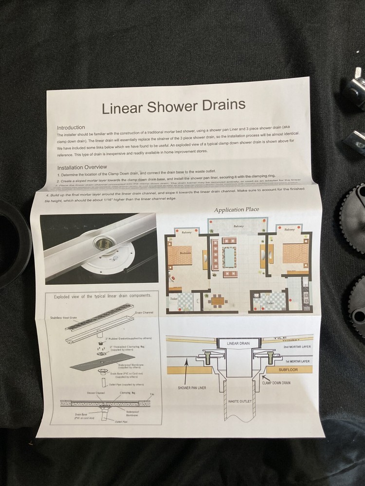 WEBANG 12 Inch Rectangular Linear Bathroom Shower Floor Drain