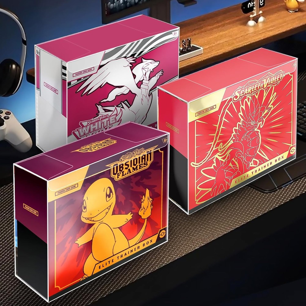 【5 Pcs】PKMN ETB Protector Case, Elite Trainer Box Protector, ETB Box Plastic