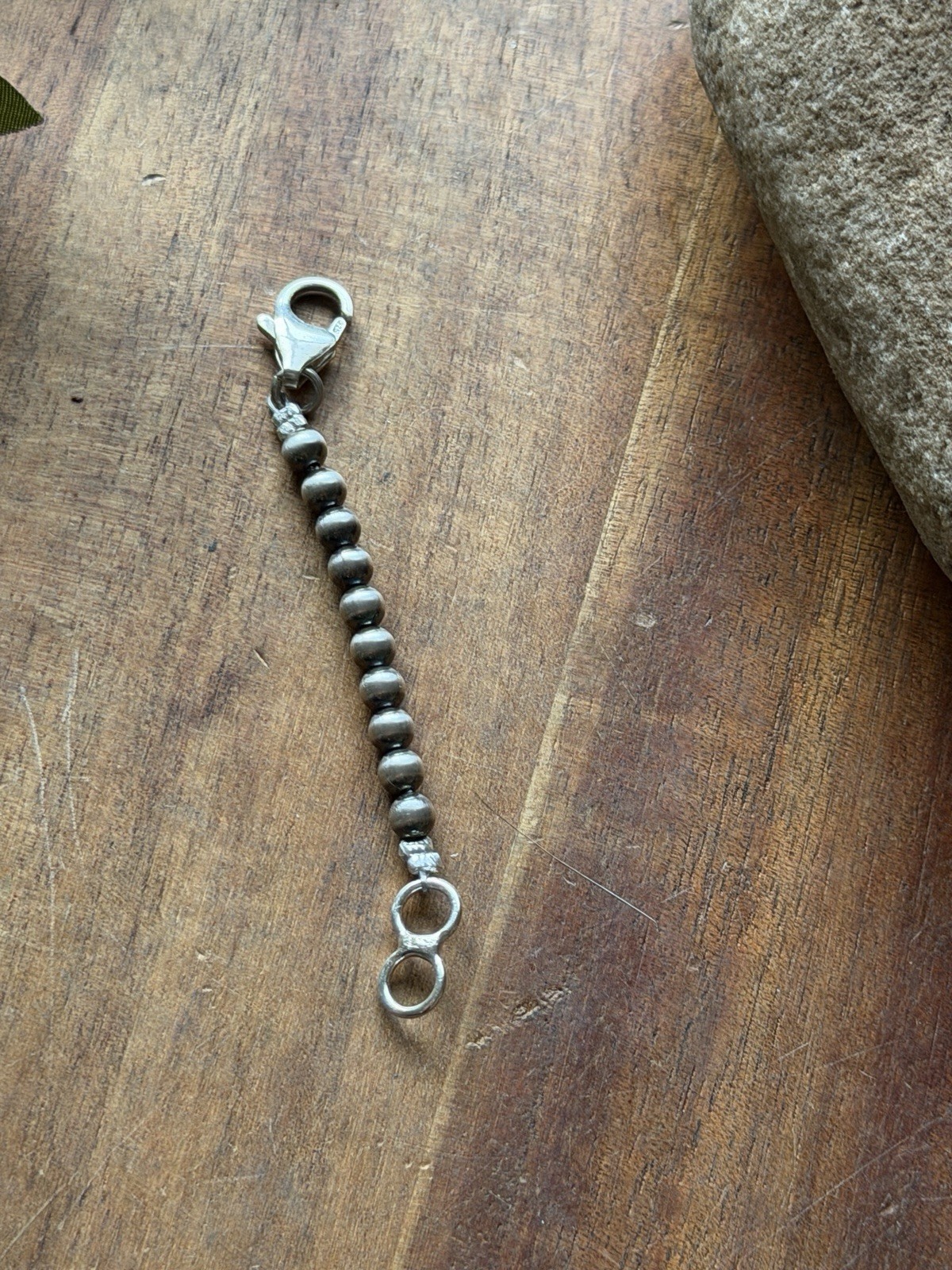 Necklace Chain Extender Sterling Silver Pearls Bead 4mm 2 Inch Lobster Clasp