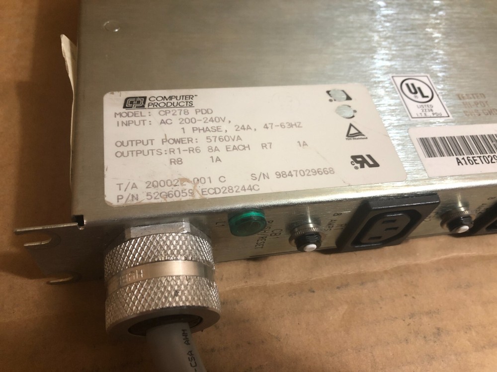 Computer Products MODEL: CP278 PDD Power Distribution RackMount Strip **