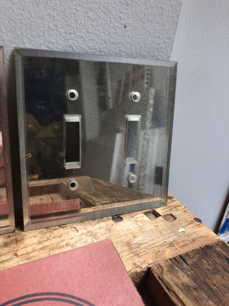 Vintage GE Monowatt Switchplate Covers Mirror Chrome