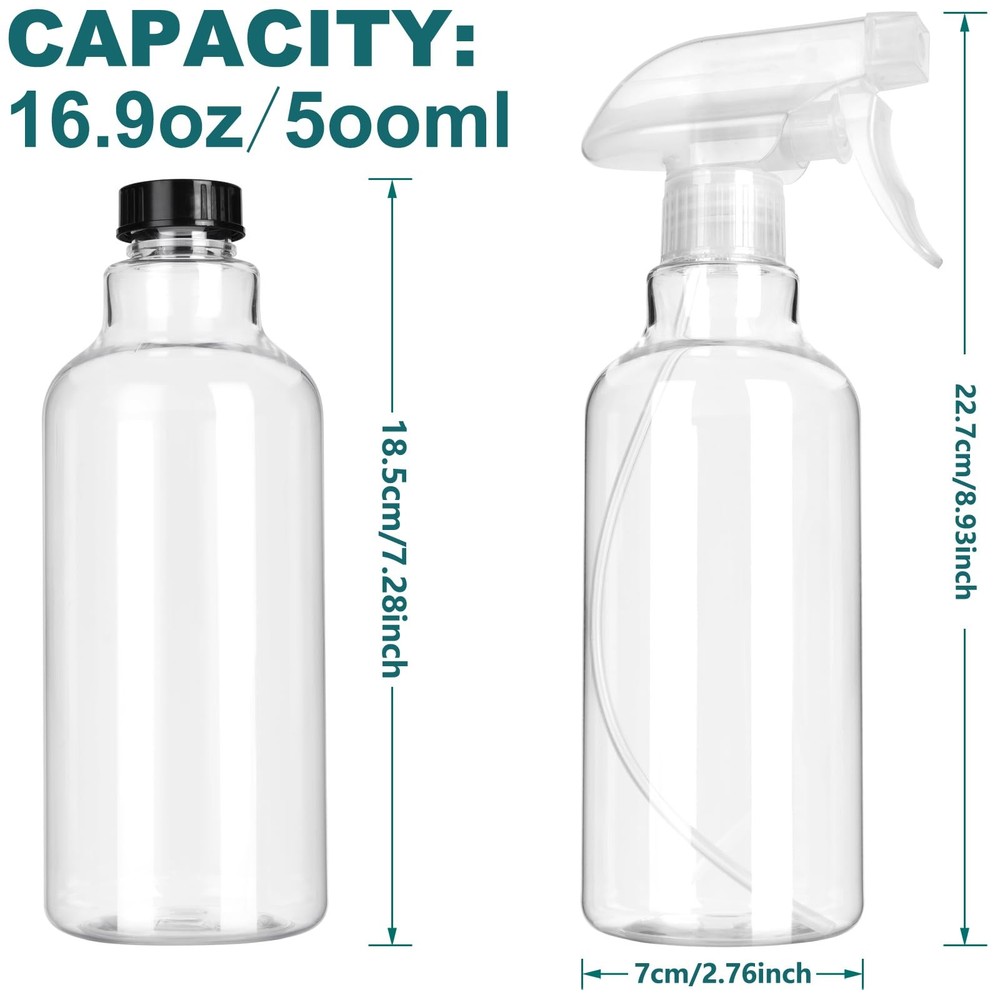 SANEMBER 16.9oz Spray Bottles 2Pack, Adjustable Nozzle, Refillable Multipurpose