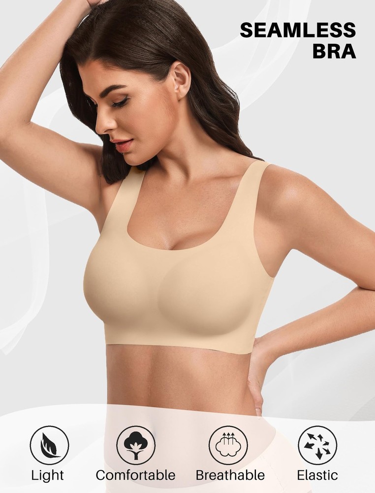 Avidlove Women's Comfy Pullover Wireless Bra Seamless XX-Large, Nude