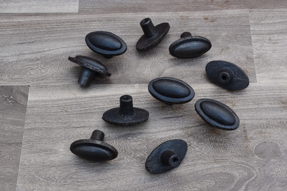 Vintage oval shape cast iron cabinet drawer door gate knobs handles pull 10 pcs