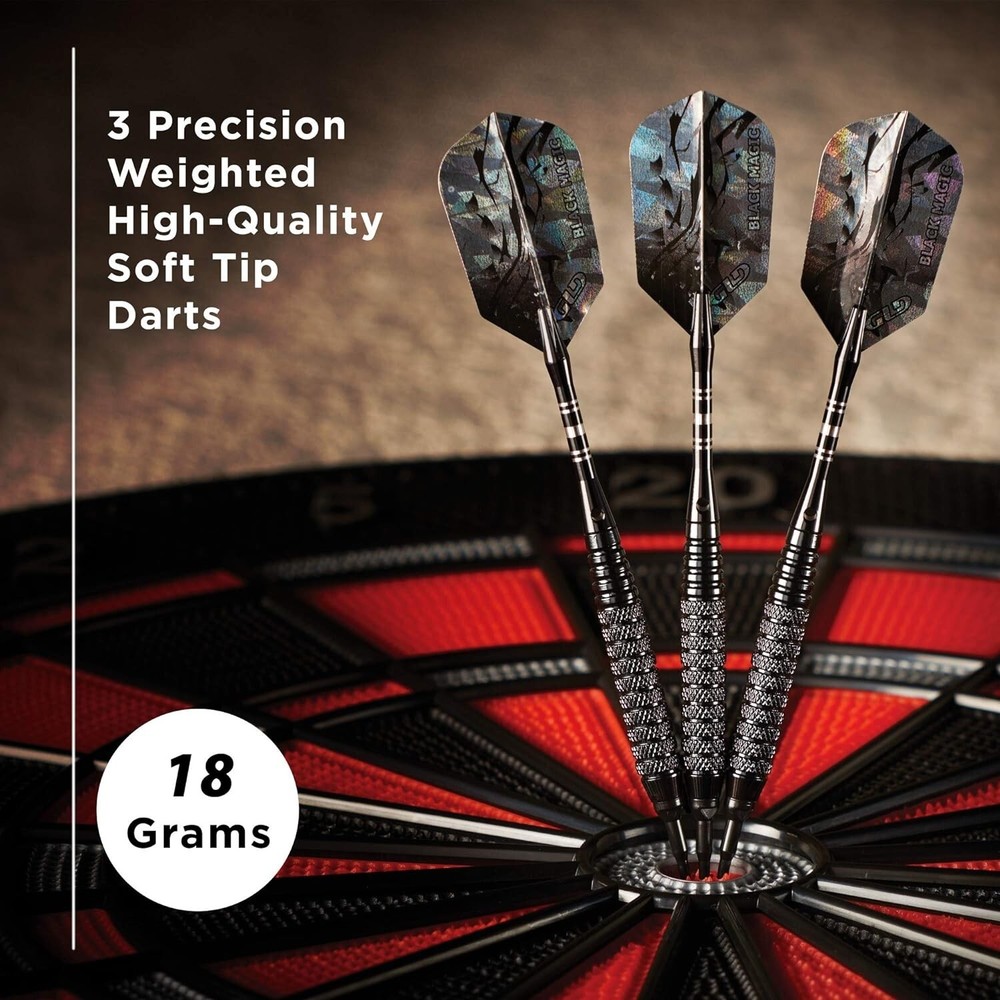 Viper Black Magic Soft Tip Darts, Coarse Knurling, 18 Grams