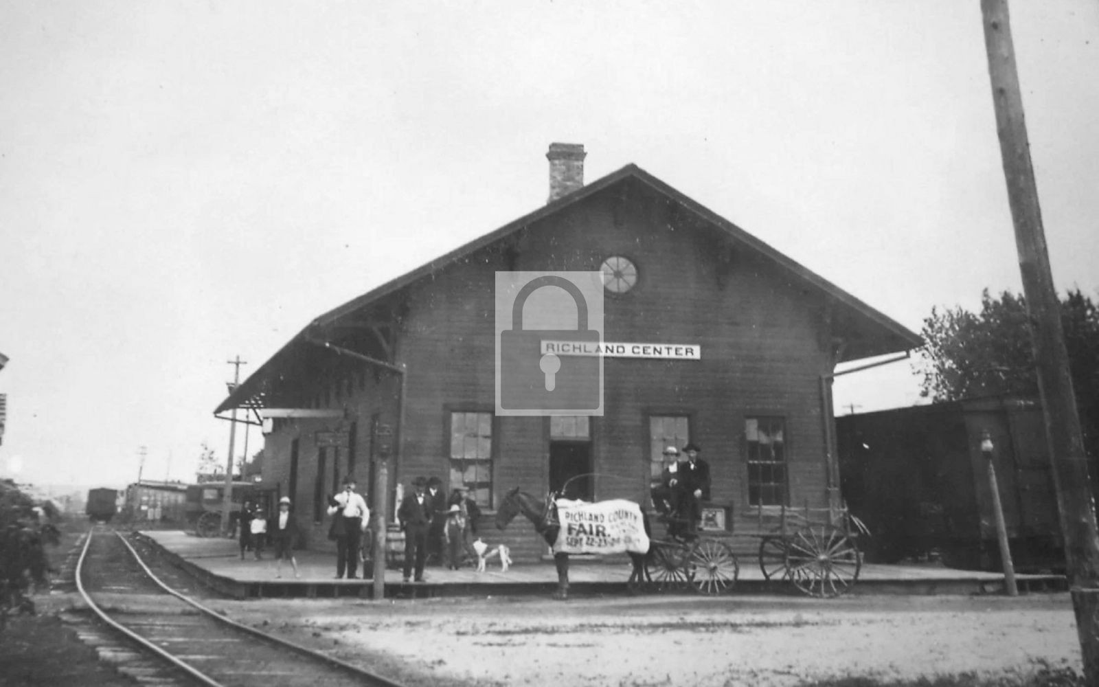 Railroad Train Station Depot Richland Center Wisconsin WI - Reprint