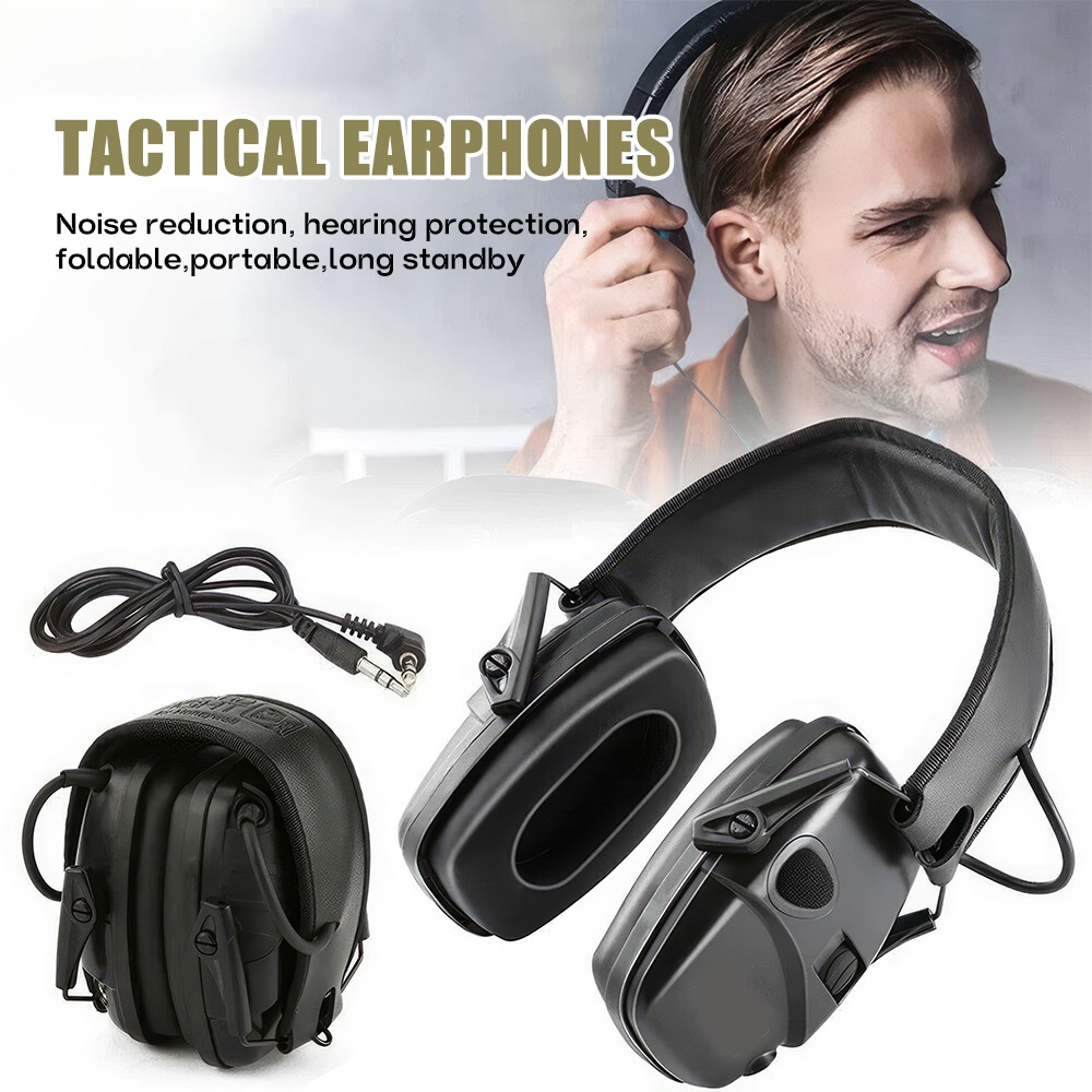 Electronic Hearing Protection Earmuffs 22dB Noise Reduction Foldable Headphones