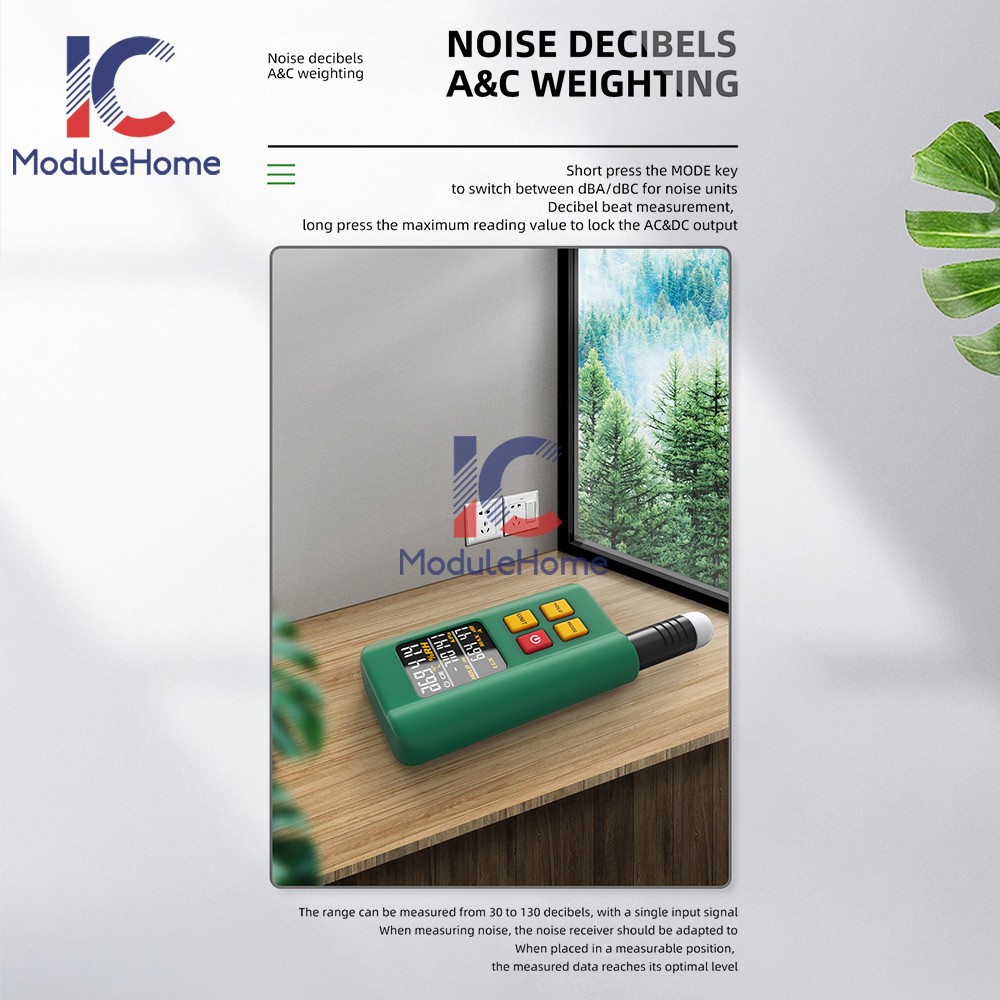 BSIDE Integrated Environment Detector Lux Noise Meter Hygrometer Thermometer