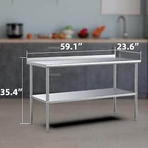 Heavy Duty 60'' x 24'' Stainless Steel Work Table with Adjustable UnderShelf