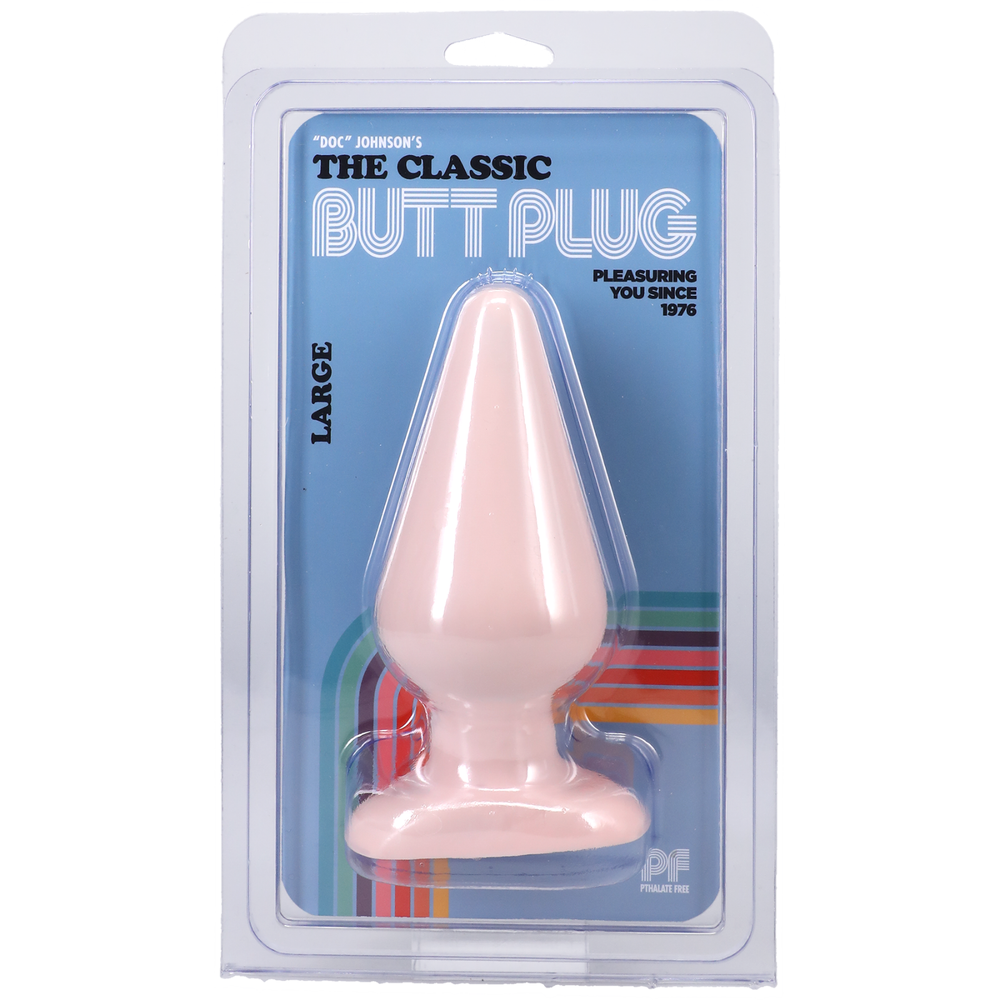 Doc Johnson Classic Butt Plug Smooth Large White - Tapered Anal Plug