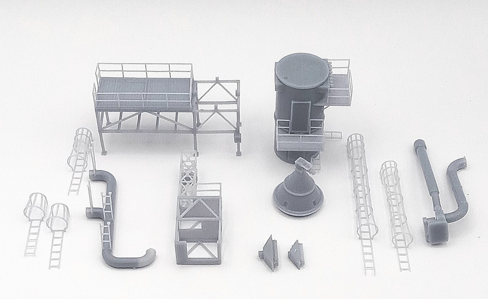 N Scale Dust Collection Rd. L. wPlatform Kit for Grain Elevator Structures 1:160
