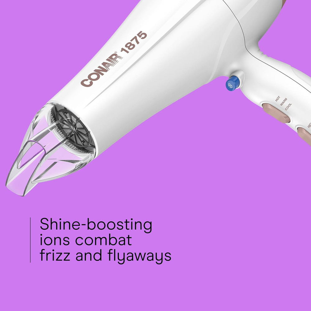 Double Ceramic Hair Dryer with Diffuser | Blow Dryer with Ionic Conditioning | I