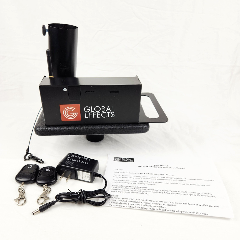 Global Effects Confetti Cannon Launcher Controller Battery Powered Post Mount