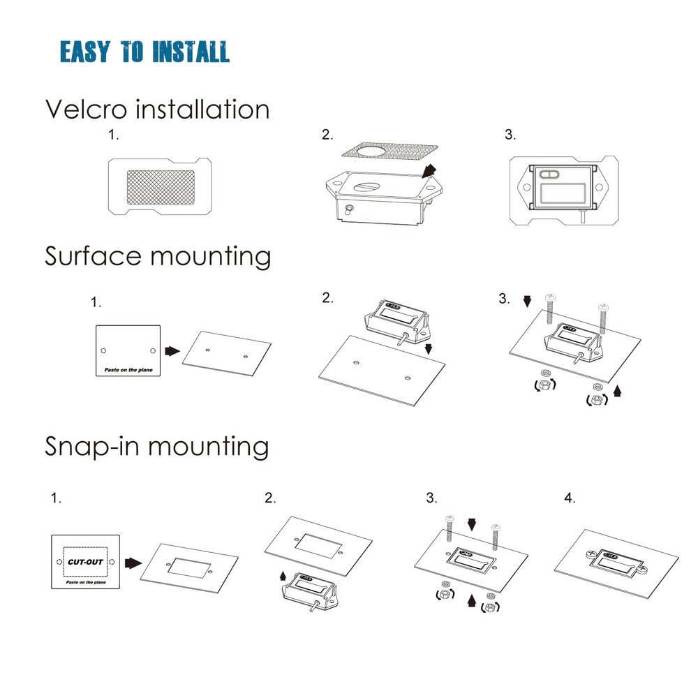 RL-HM027BT Digial Bluetooth Hours Tachometer, Battery .