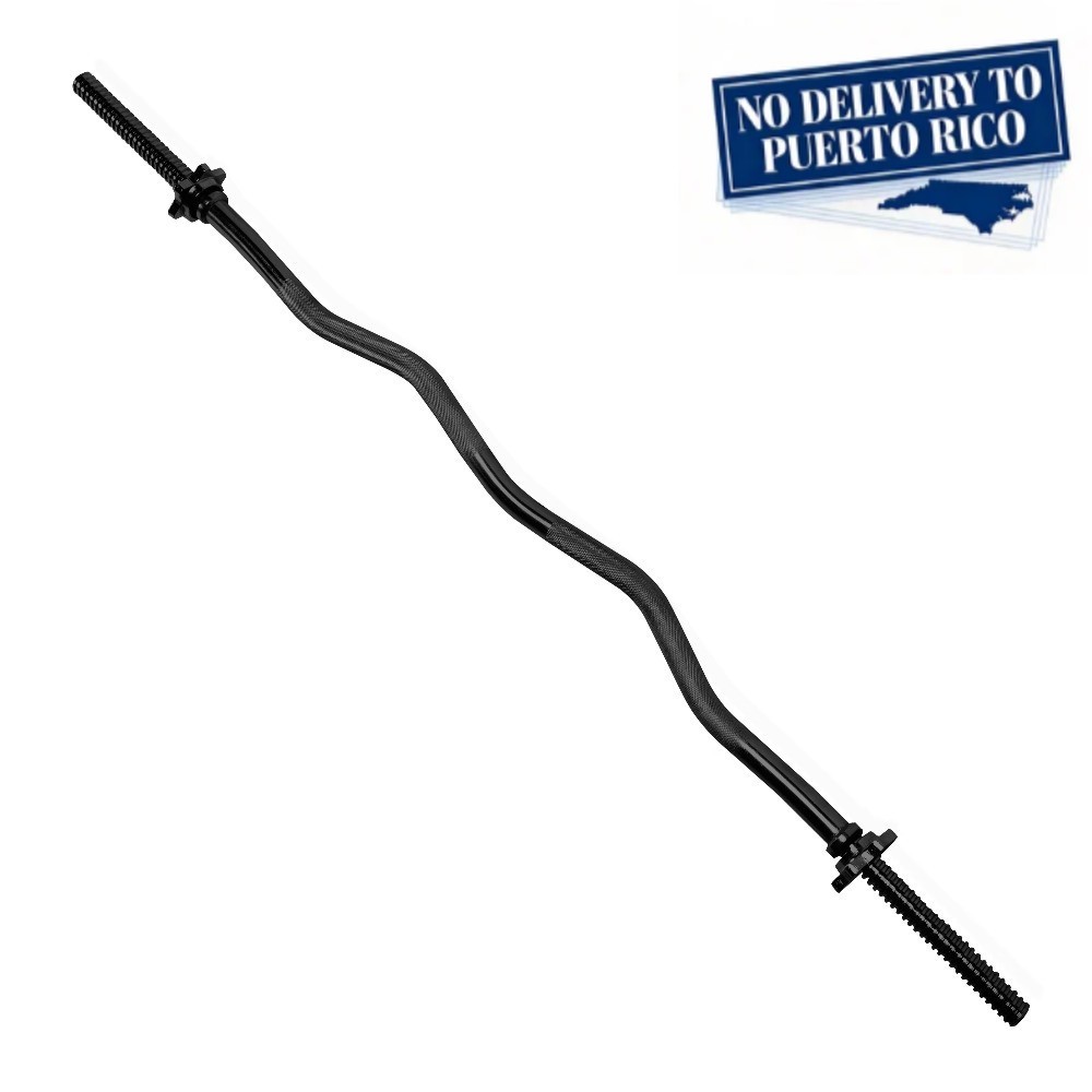 Standard Threaded Solid Easy Curl Bar, 47-Inch, Black