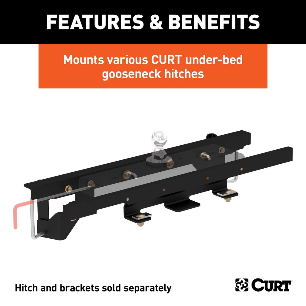 CURT 60657 Double Lock Custom Gooseneck Hitch Install Bracket Kit Only