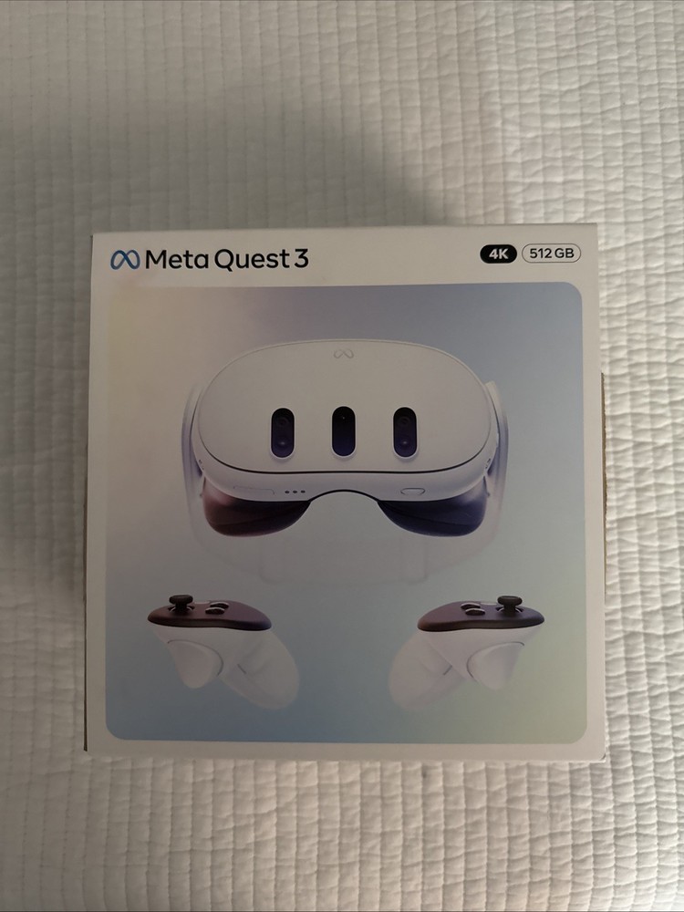 Meta Quest 3 Virtual Reality Headset 512GB, 4K, White with Controllers
