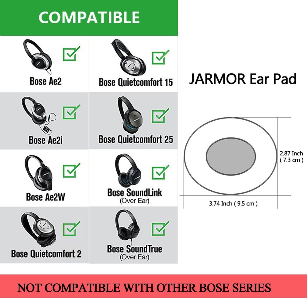 Ear Pad Cushion Replacement For Bose Soundlink Black! First Class Package!