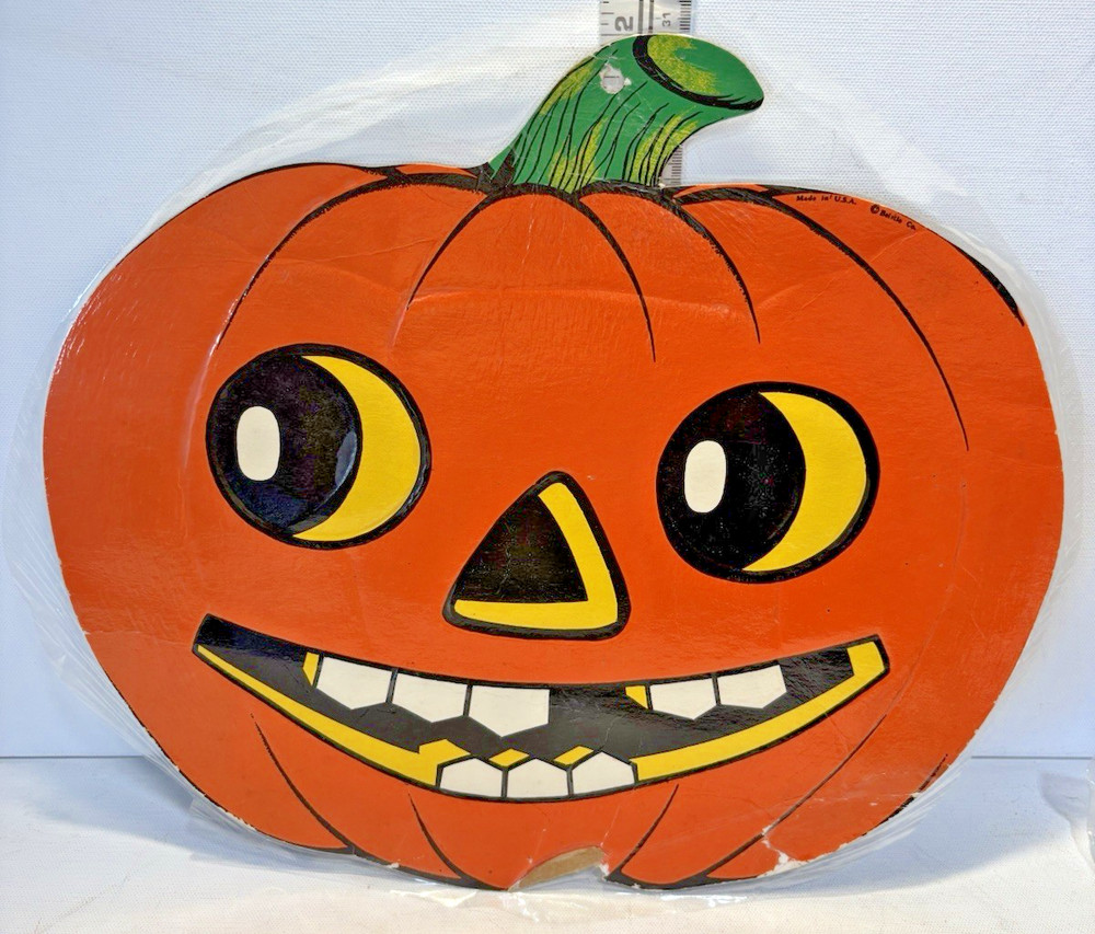 Vintage Beistle Co Jack O'Lantern Pumpkin Die Cut