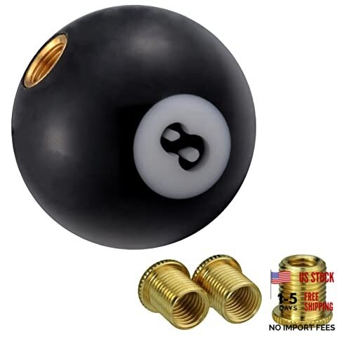 Round Ball Shift Knob, Gear Shifter Knobs with 3 Adapters Head Shift Black