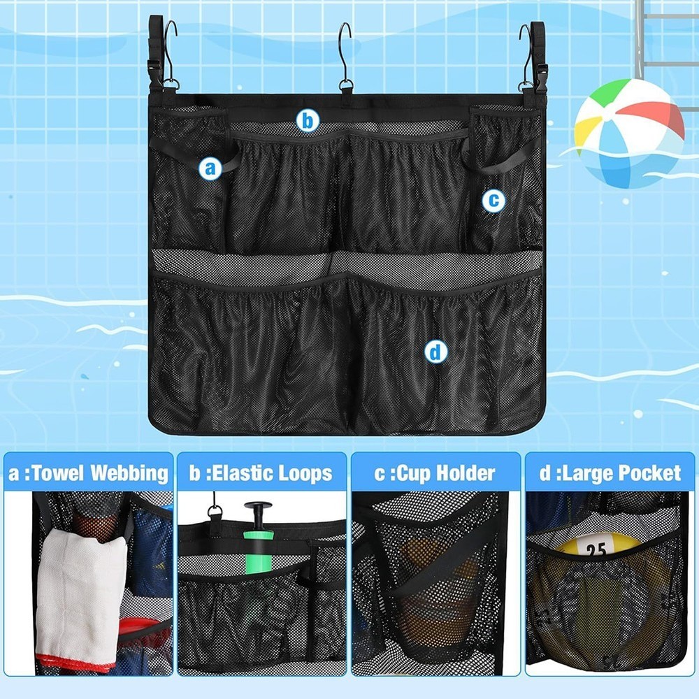 Functional Pool Storage Basket with Five Compartments for Various Items