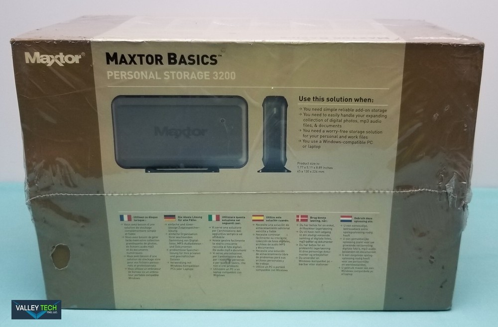 Maxtor Basics Personal Storage 3200 100GB External Hard Disk NEW