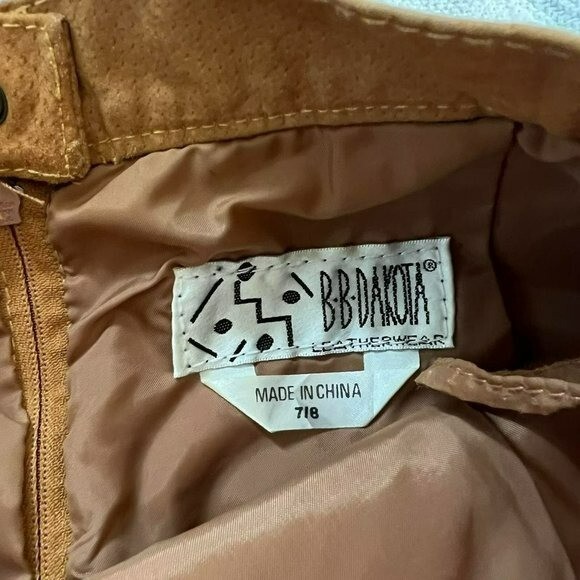 Vintage bb dakota light brown genuine suede leather skirt