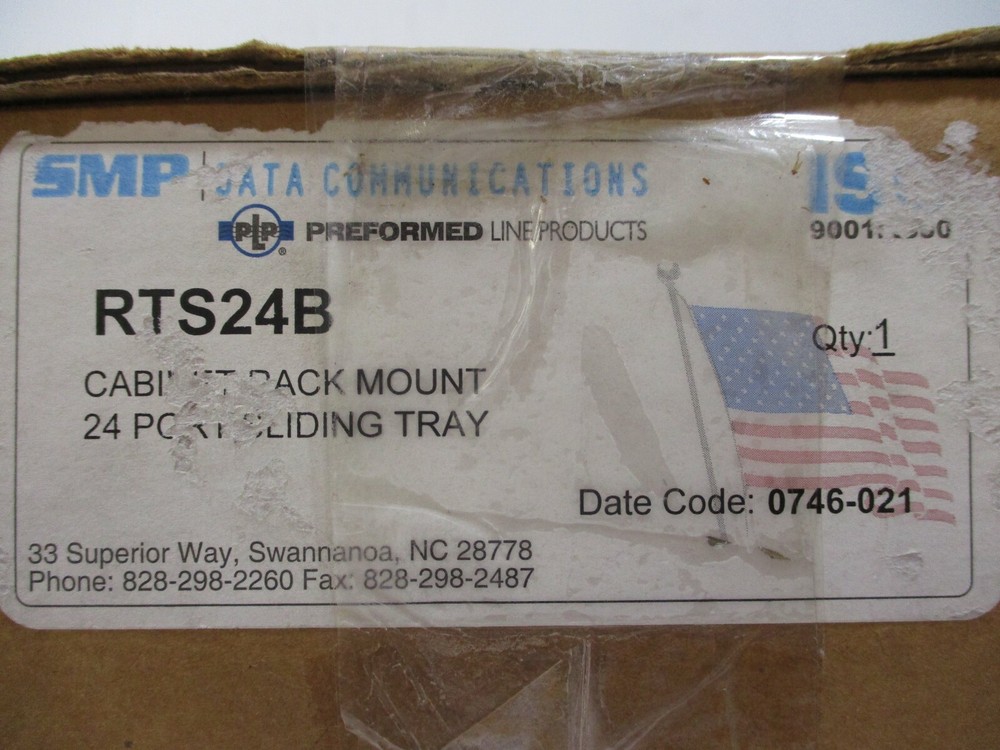 NEW SMP Data Communications RTS24B Rack Mount Patch Panel Cabinet 12-Port NIB