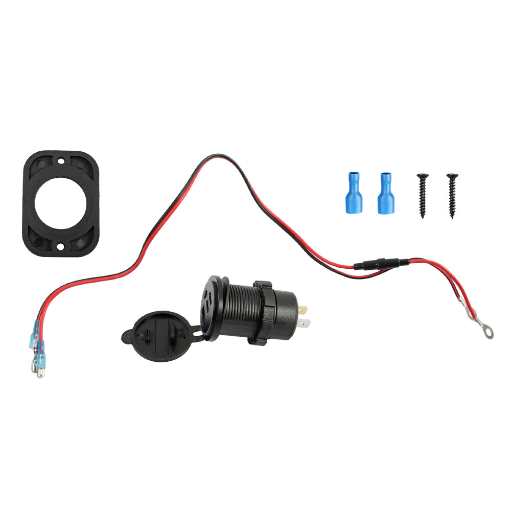 12V-24V QC3.0 + PD USB C Car Fast Charger Power Socket Outlet for Boat RV Marine