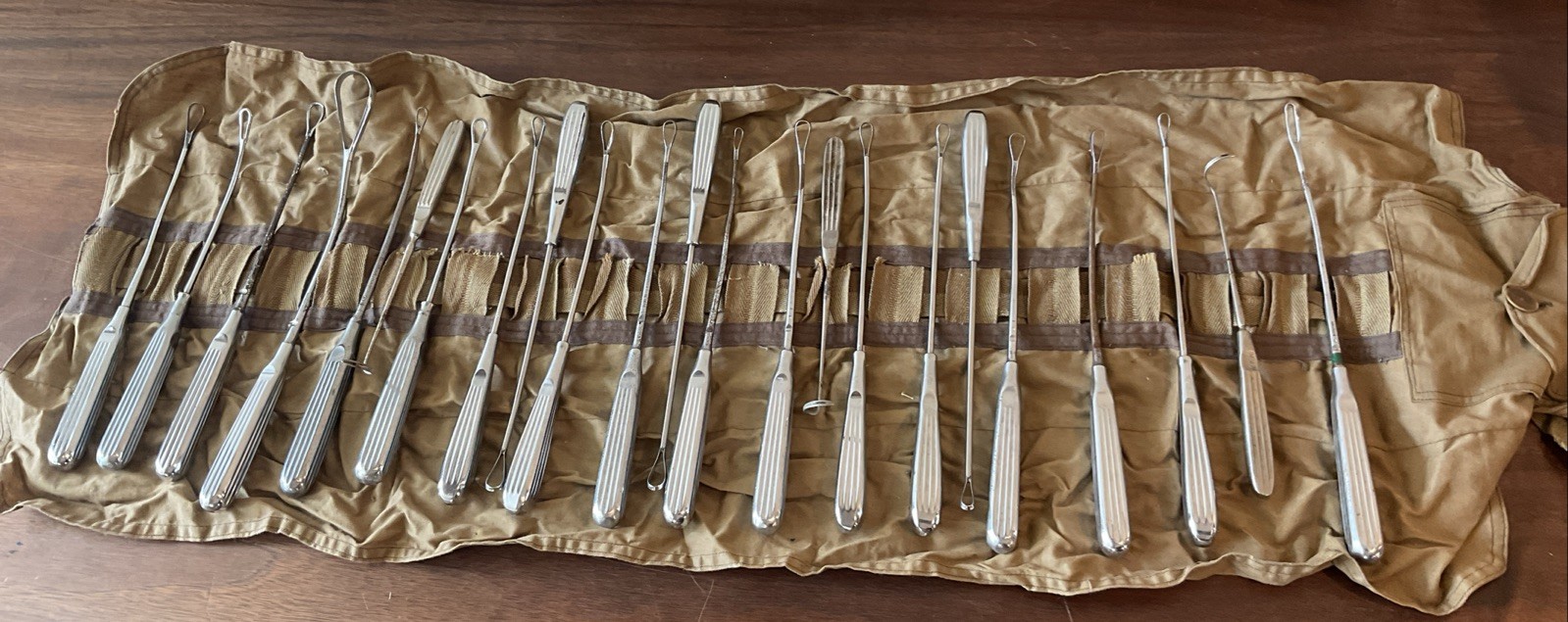 Lot Set Of Vintage Military Curette Field Surgical Instruments Tools