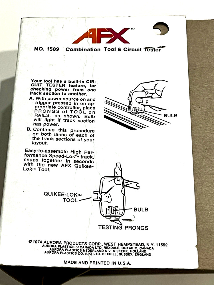 AFX 1/64 Combination Tool and Circuit Tester New
