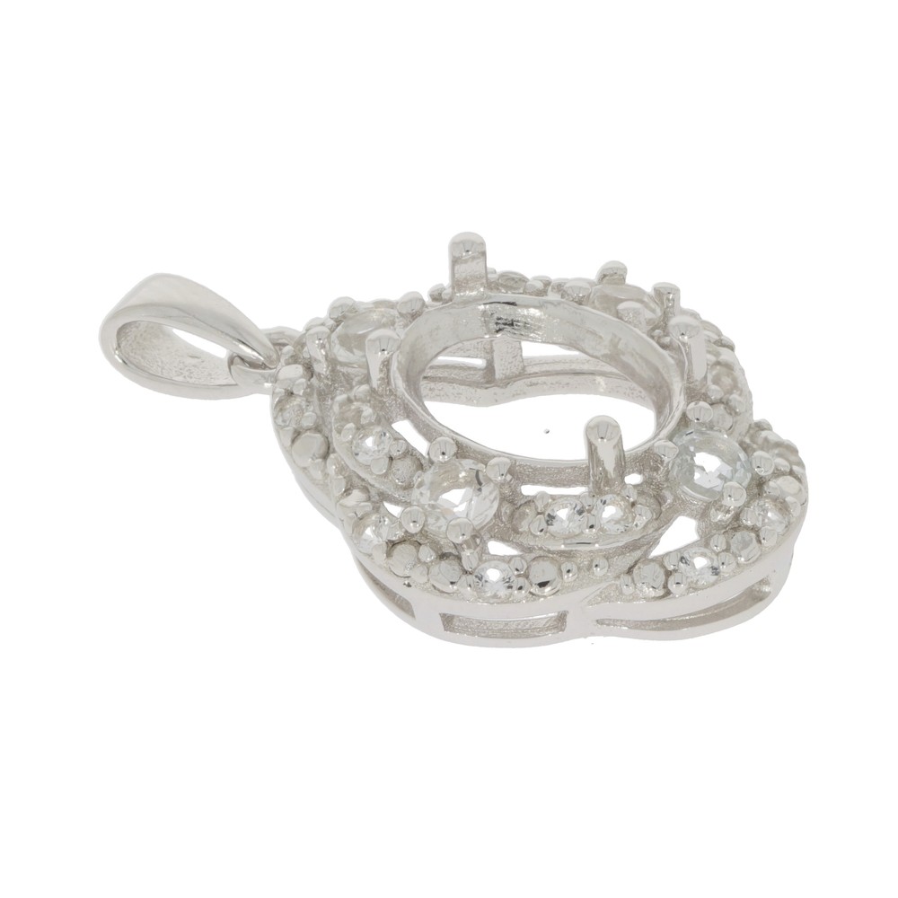 Sterling Silver Semi Mount Pendant Setting Oval OV 9x7mm