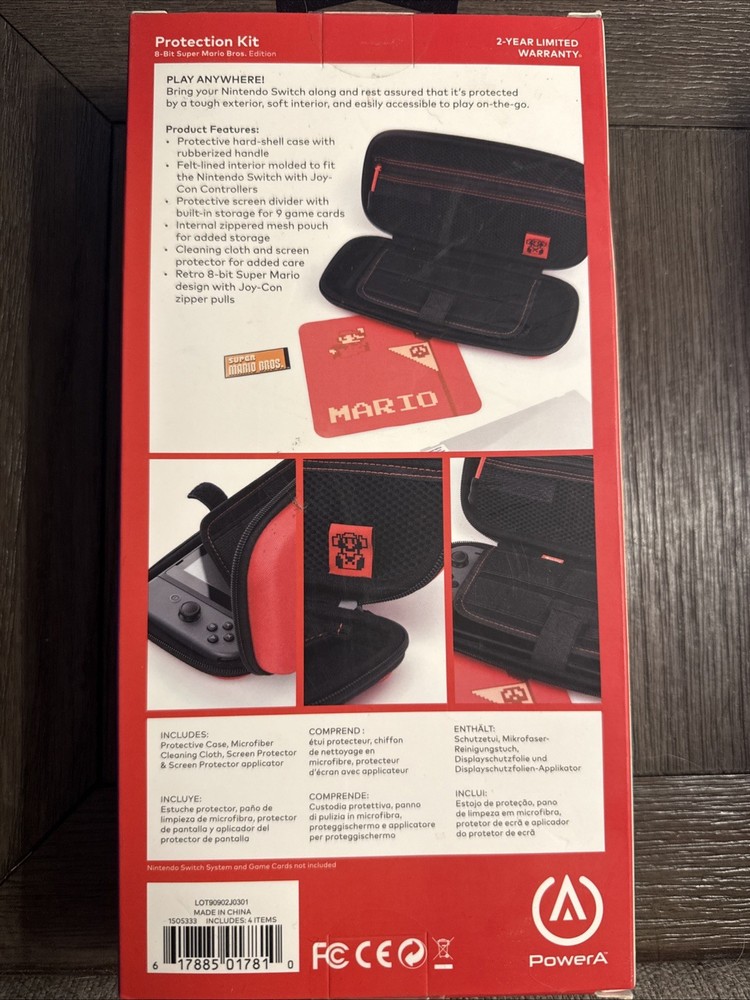 Nintendo Switch Protection Kit -Case & Screen protector -8bit Mario theme - NEW