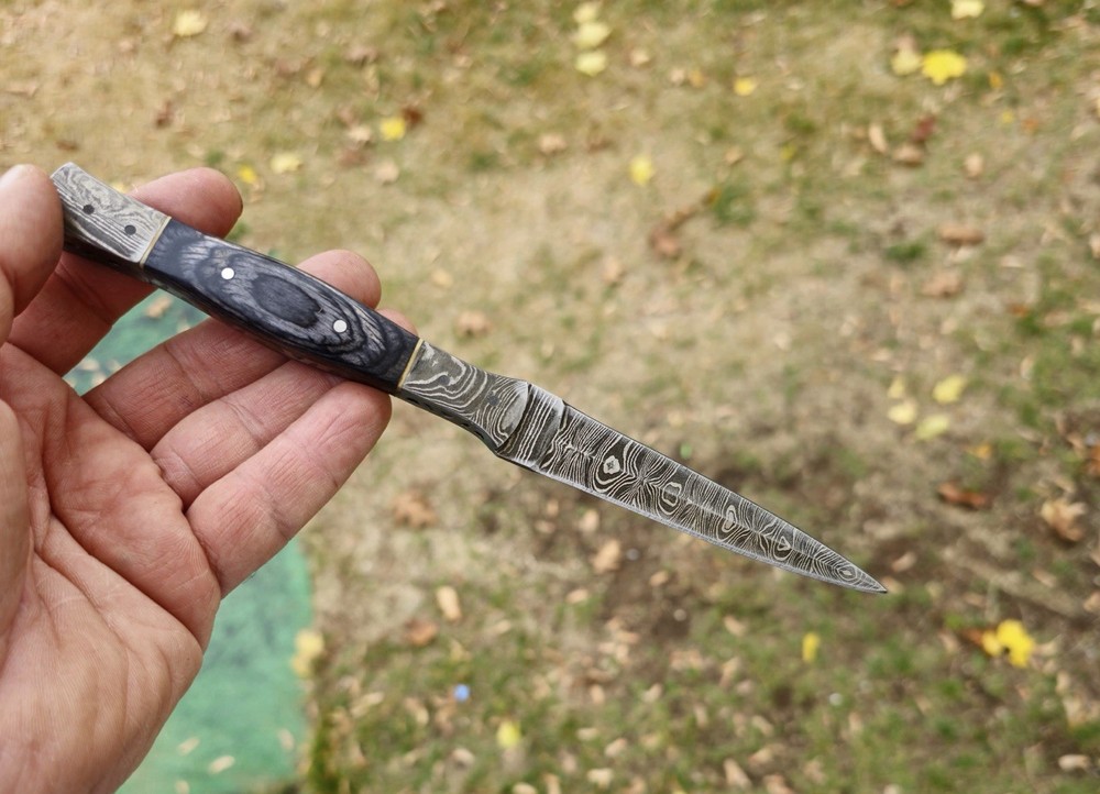 Fix Blade Double edge Dagger Damascus knife Boot Hunting Tactical Throwing