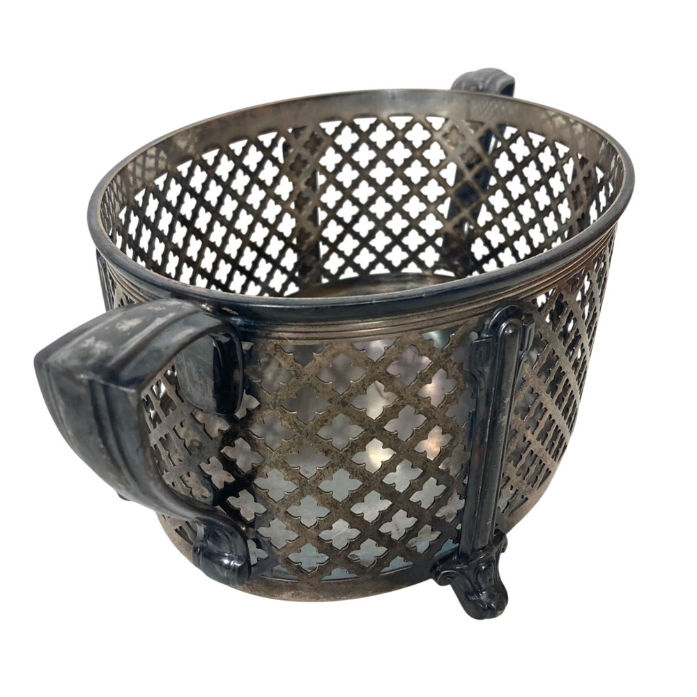 Charles Truman Burrows & Son Silver Plated Casserole Holder Stand 8x6 Display