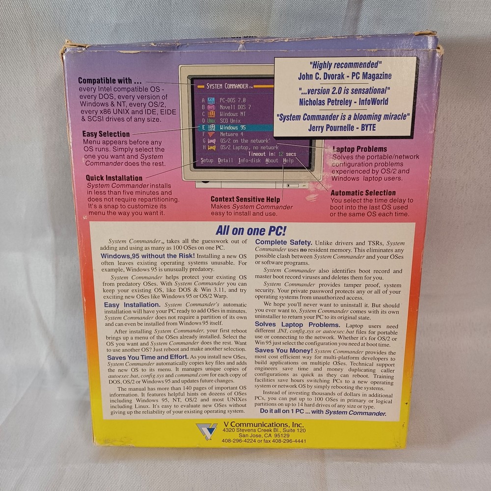 System Commander All On One PC Software Pack 1996