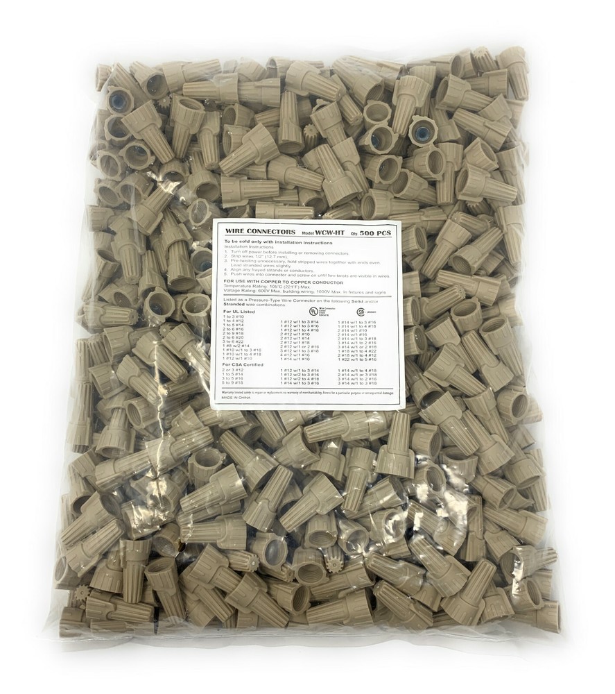 Tan Wing Wire Connectors UL- 500 PACK
