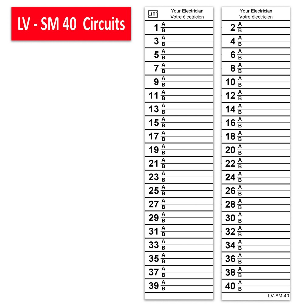 LV Siemens Electrical Breaker Panel Directory Label DIRBLK (40 Circuits 2 Pack)