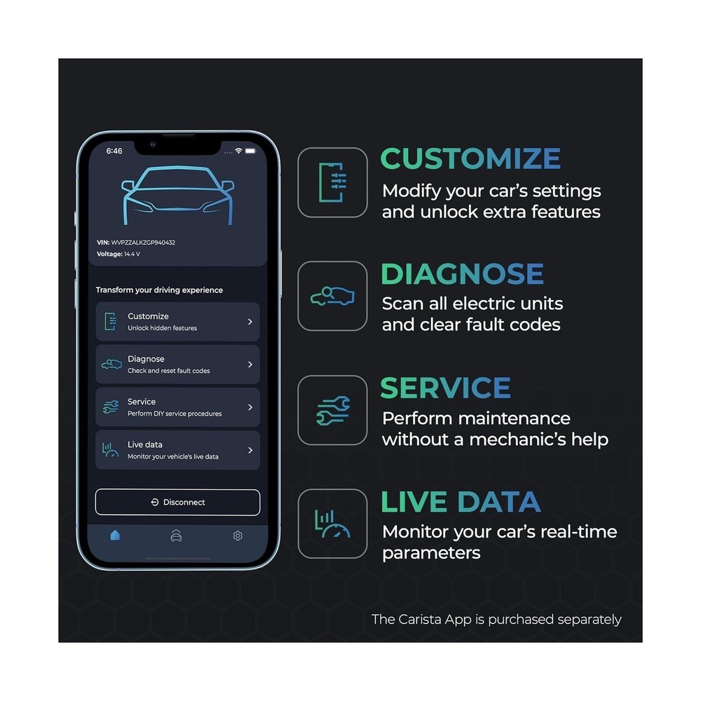 Carista EVO - Bluetooth OBD2 Scanner - Car Diagnostic Tool & Code Reader with...