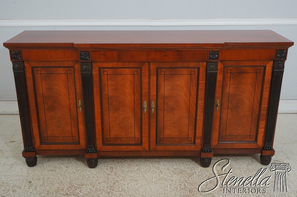 70548: BAKER Neoclassical Mahogany Sideboard w. Ebonized Details