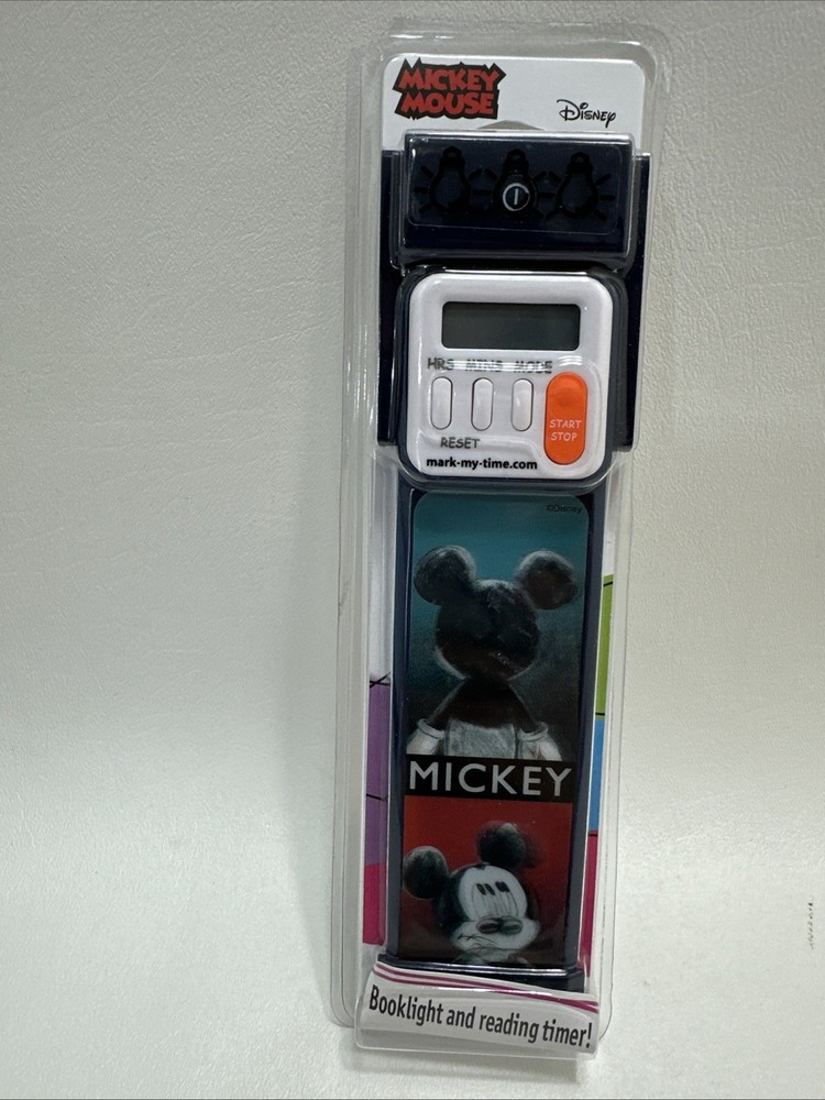 Mark-My-Time Bookmark Disney Mickey Mouse Reading Timer Booklight NEW