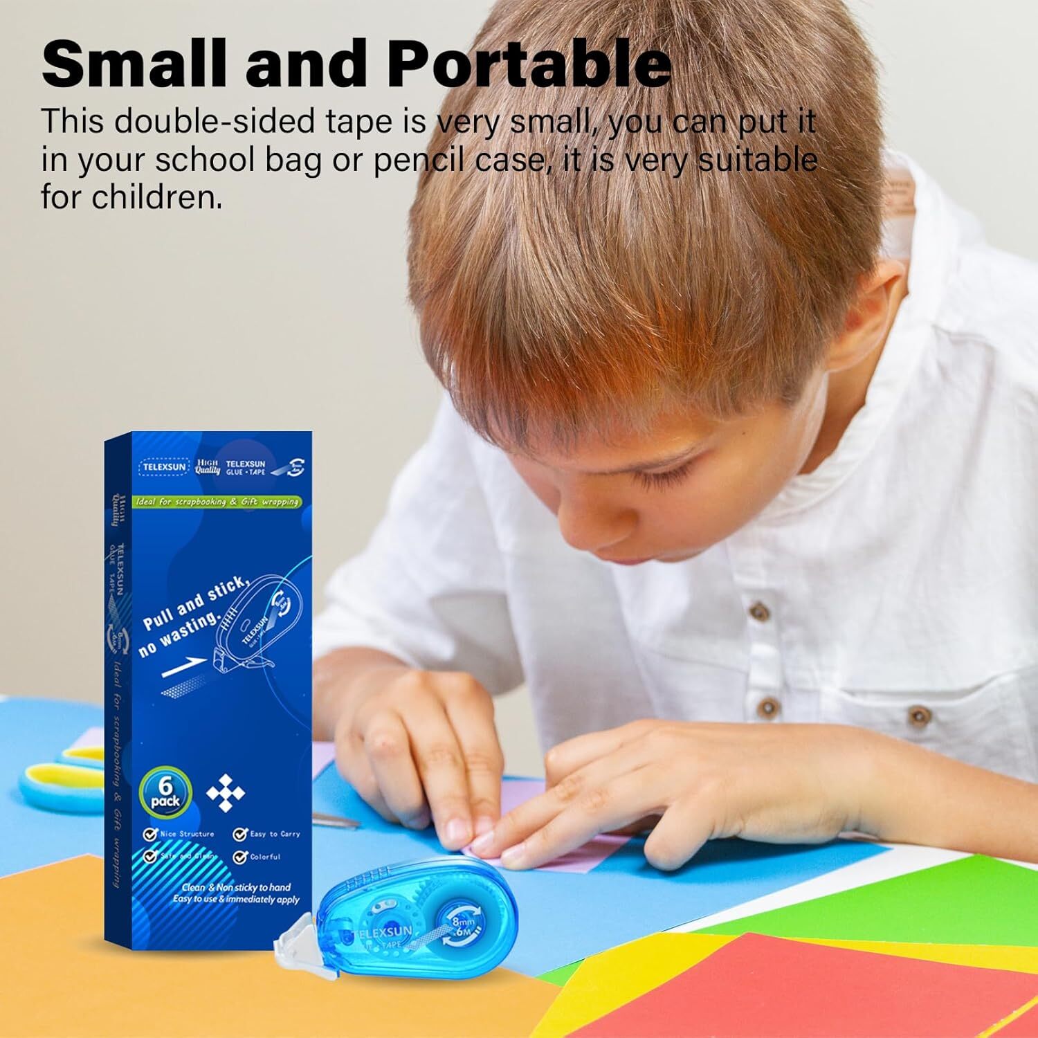 Double Sided Adhesive Glue Tape Roller for Scrapbooking,Crafts(0.31'' x 19.6 FT)