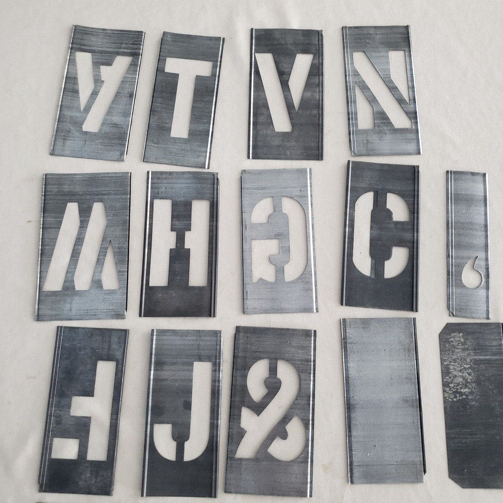 Vintage General Easy Lock Adjustable Interlocking Stencils Lot WITH BOX
