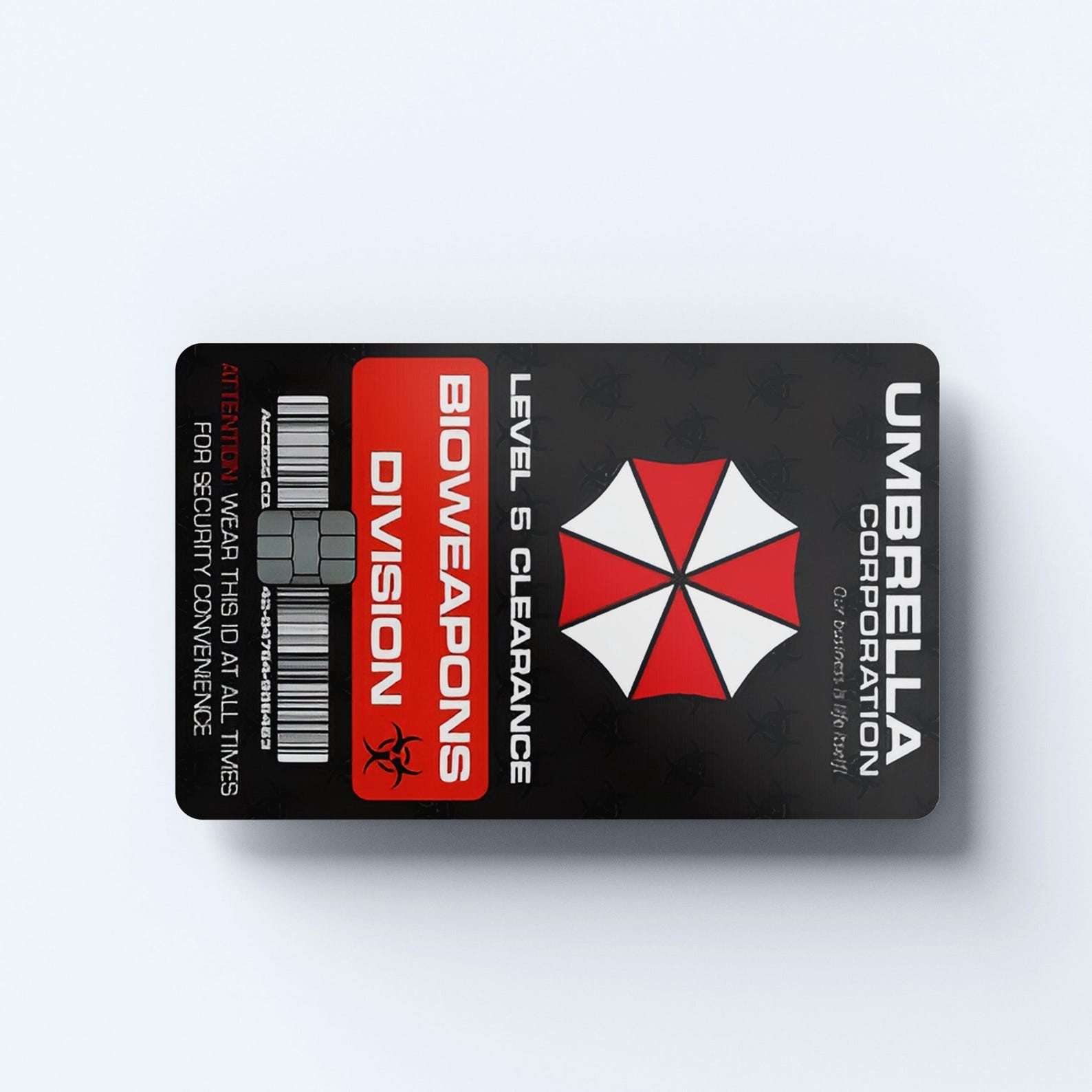 Resident Evil Umbrella Corp ID Badge Credit Card Skin | Gaming Decal - 2 pack